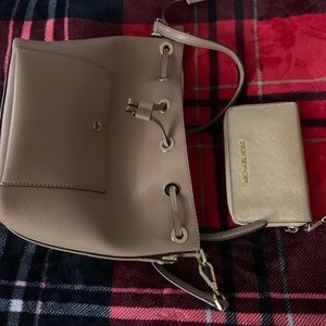 MK gold purse and wallet set